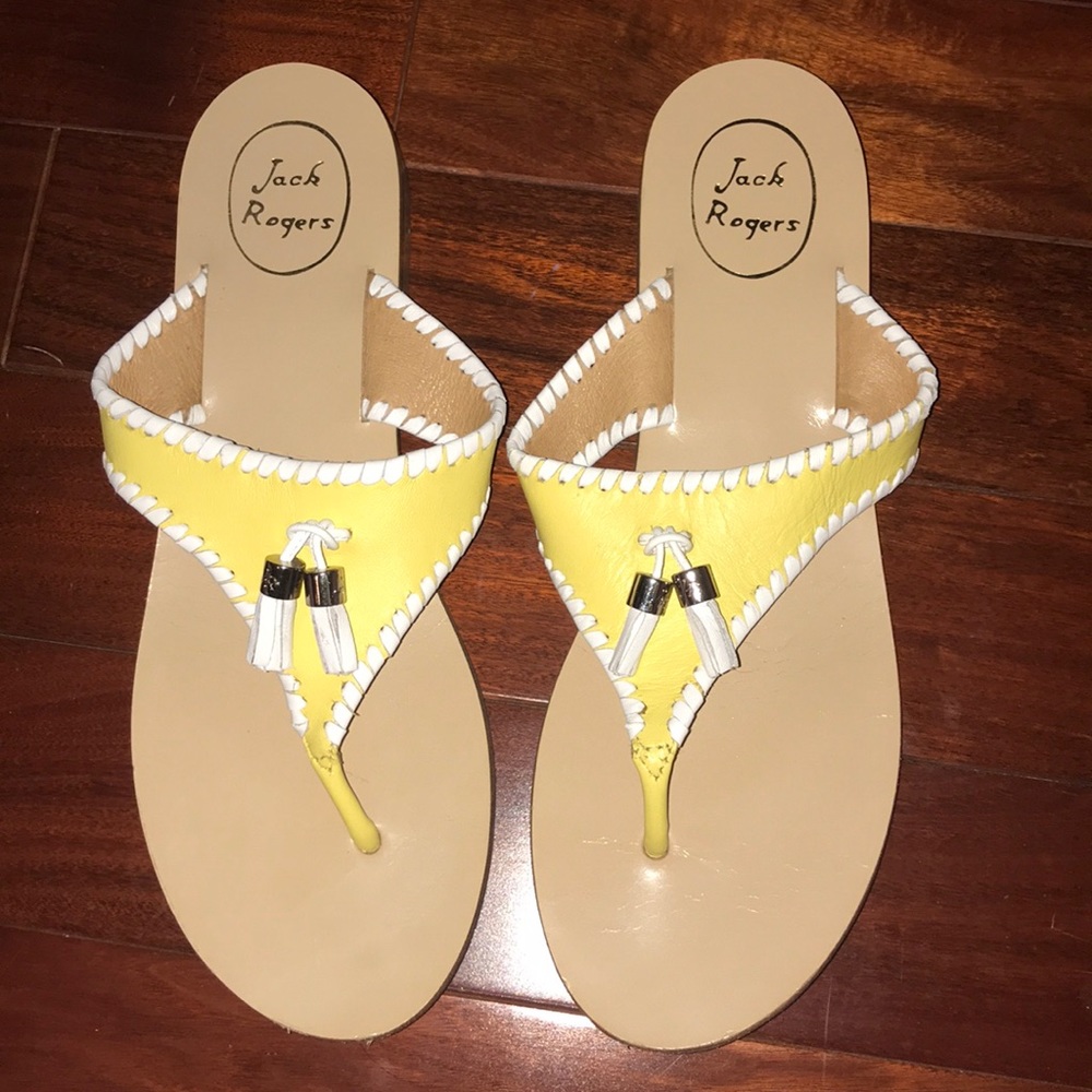 Yellow and white Jack Roger slip on